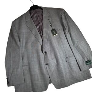 NWT Lauren Ralph Lauren Men 60R Executive Fit Silk Wool Blazer Grey EXEC12DX1210